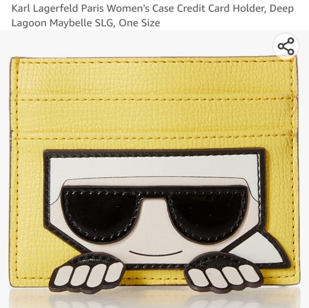 Karl Lagerfeld Yellow Card Holder New With Tags